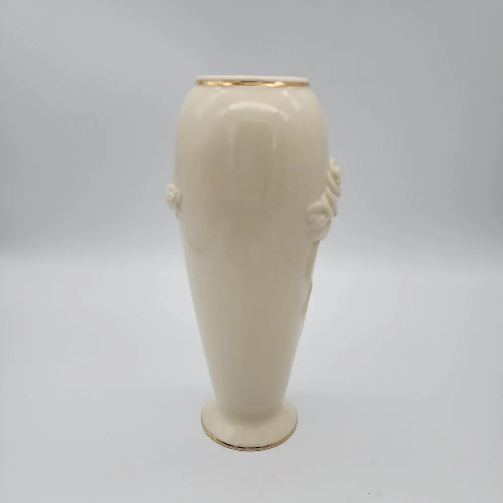 3 Lenox Collections Rose Blossom Medium Vases 24K Gold Trim NIB Item #091352